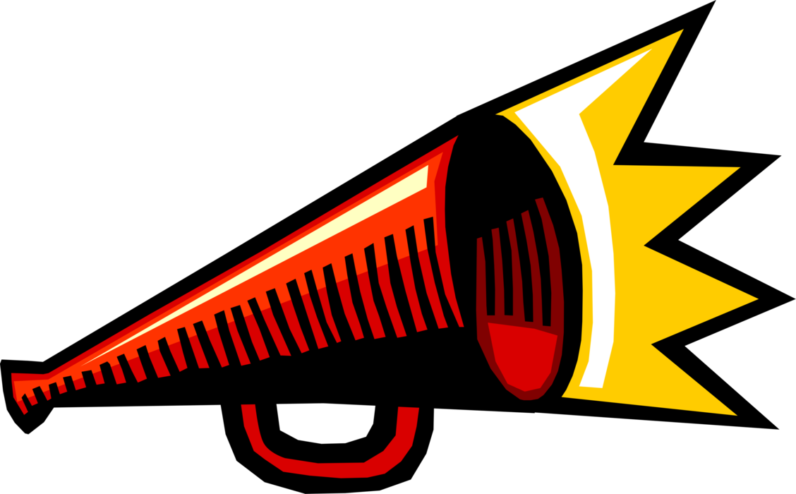 Vector Illustration of Megaphone or Bullhorn to Amplify Voice and Broadcast Message