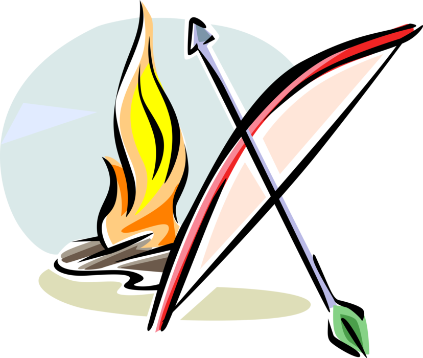 Vector Illustration of Lag Ba'Omer Holiday in Israel with Emblem Bow and Arrow