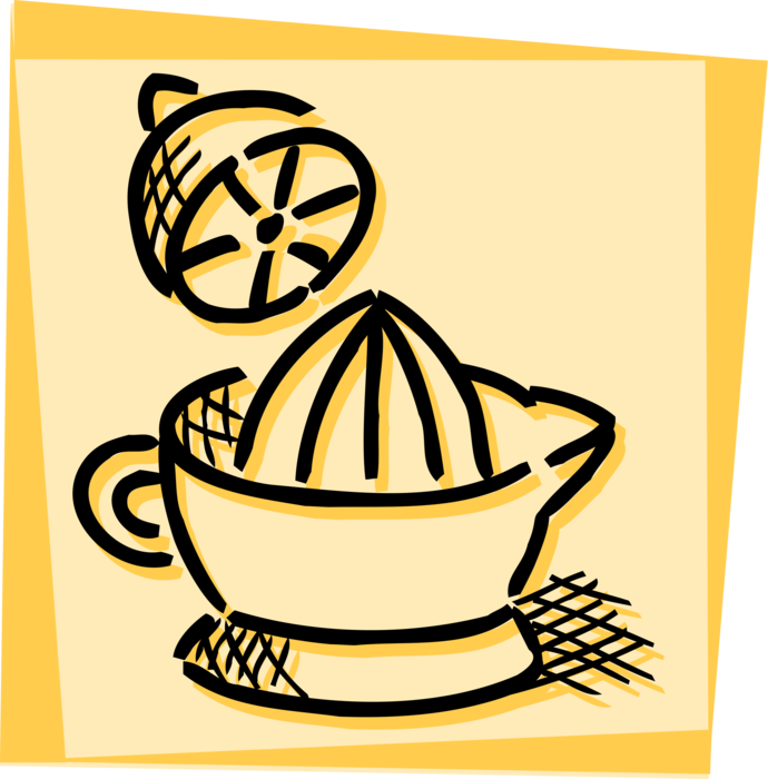 Vector Illustration of Citrus Lemon Juicer Juice Maker