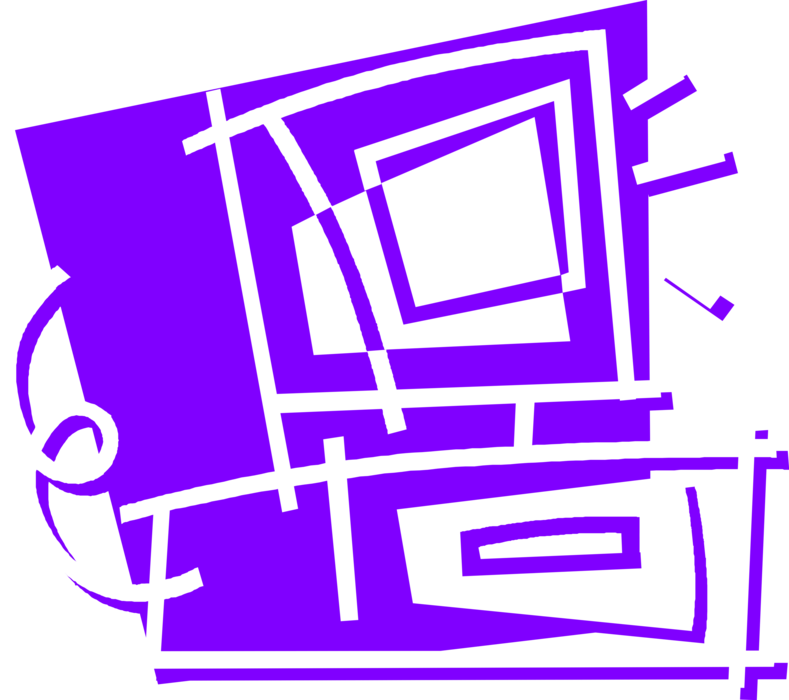 Vector Illustration of Central Processing Unit CPU Personal Desktop Computer System 