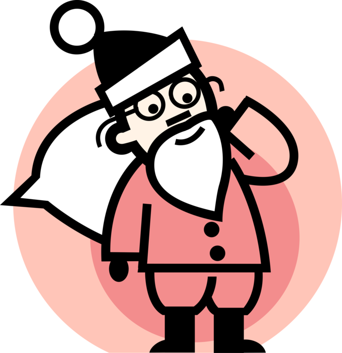 Vector Illustration of Santa Claus, Saint Nicholas, Saint Nick, Father Christmas, Kris Kringle Mythical Figure