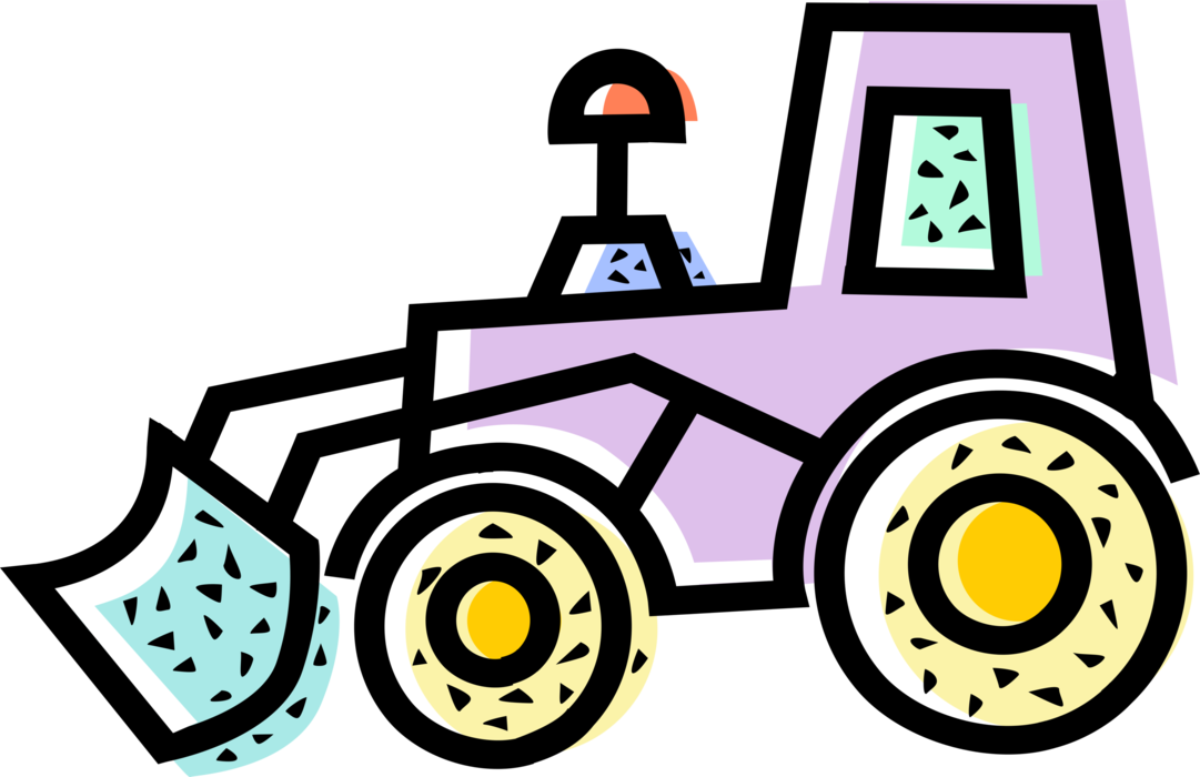 Vector Illustration of Agriculture and Farming Equipment Farm Machinery Tractor