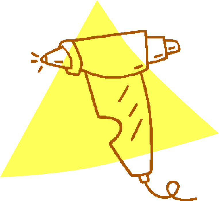 Vector Illustration of Electrically Powered Soldering Gun Solders Metal