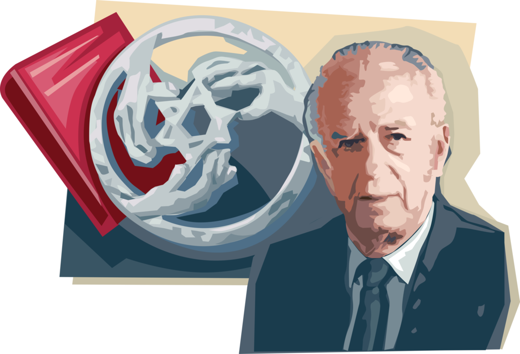 Vector Illustration of Yitzhak Rabin, Prime Minister of Israel, Israeli Politician, Statesman and General.