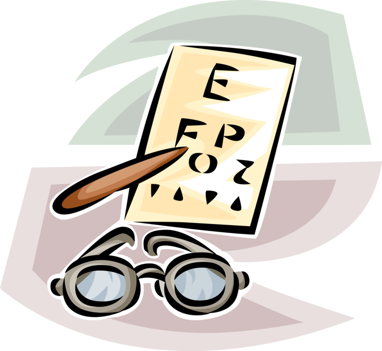 Vector Illustration of Optometry Eye Examination Chart at Optometrist'...