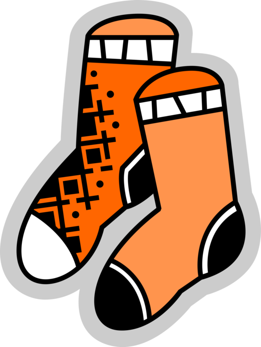 Vector Illustration of Sock Clothing Apparel Item Worn on Feet