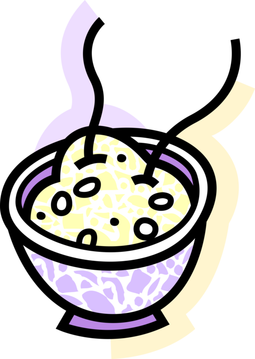 Vector Illustration of Bowl of Hot Soup