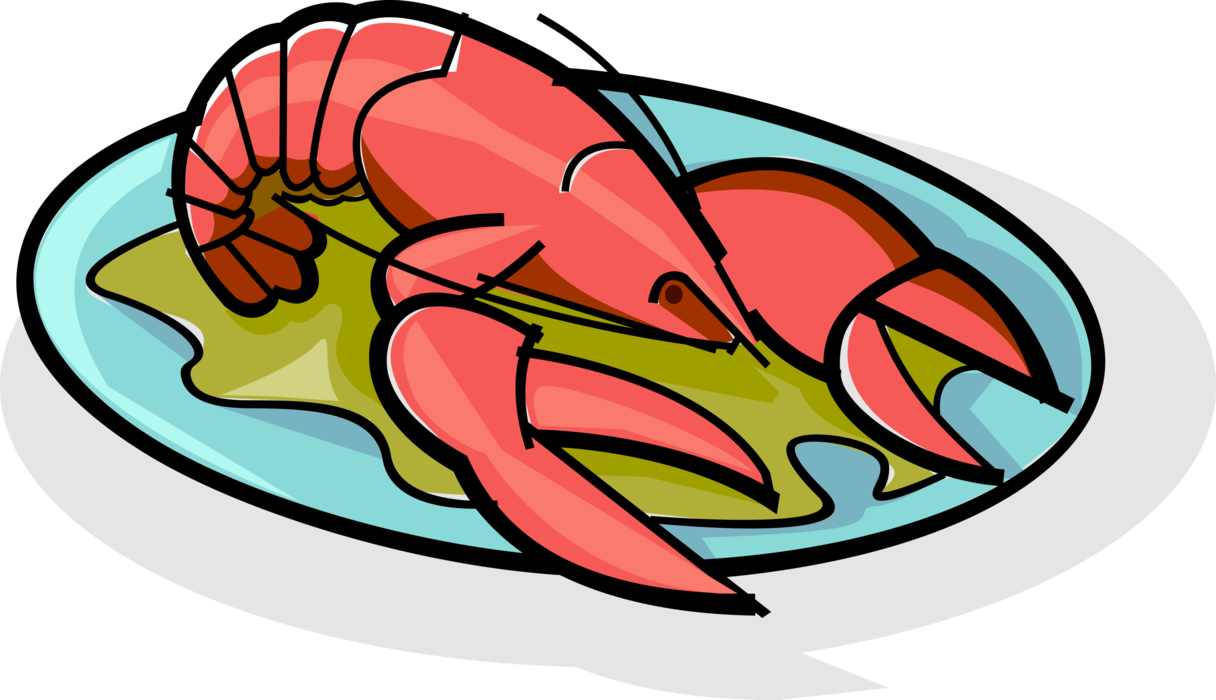 Vector Illustration of Clawed Lobster Shellfish Marine Crustacean Seafood