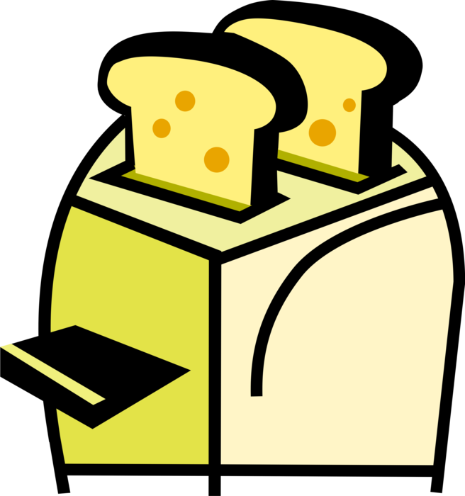 Vector Illustration of Small Electric Kitchen Appliance Toaster or Toast Maker 