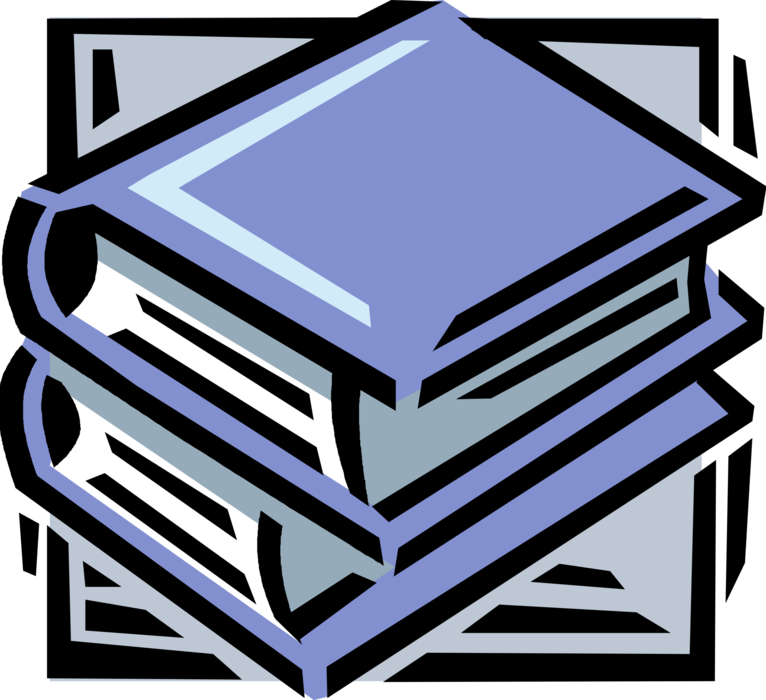 Vector Illustration of Books as Printed Works of Literature Fiction or Nonfiction Borrowed from Lending Library