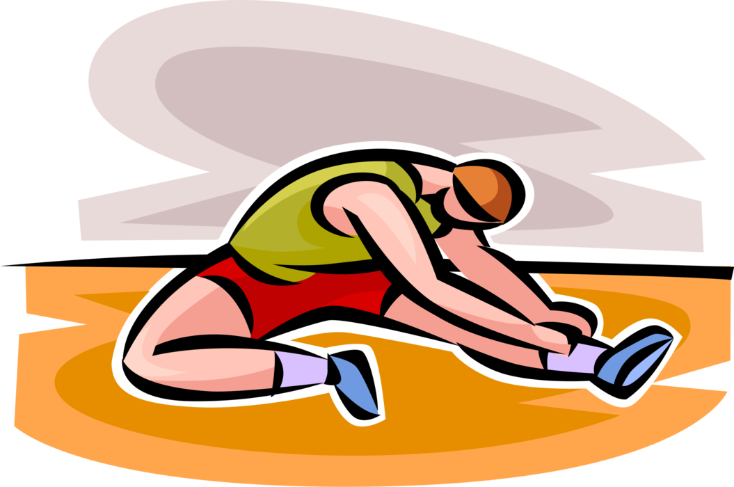 Vector Illustration of Aerobics Stretching Exercise and Physical Fitness Workout
