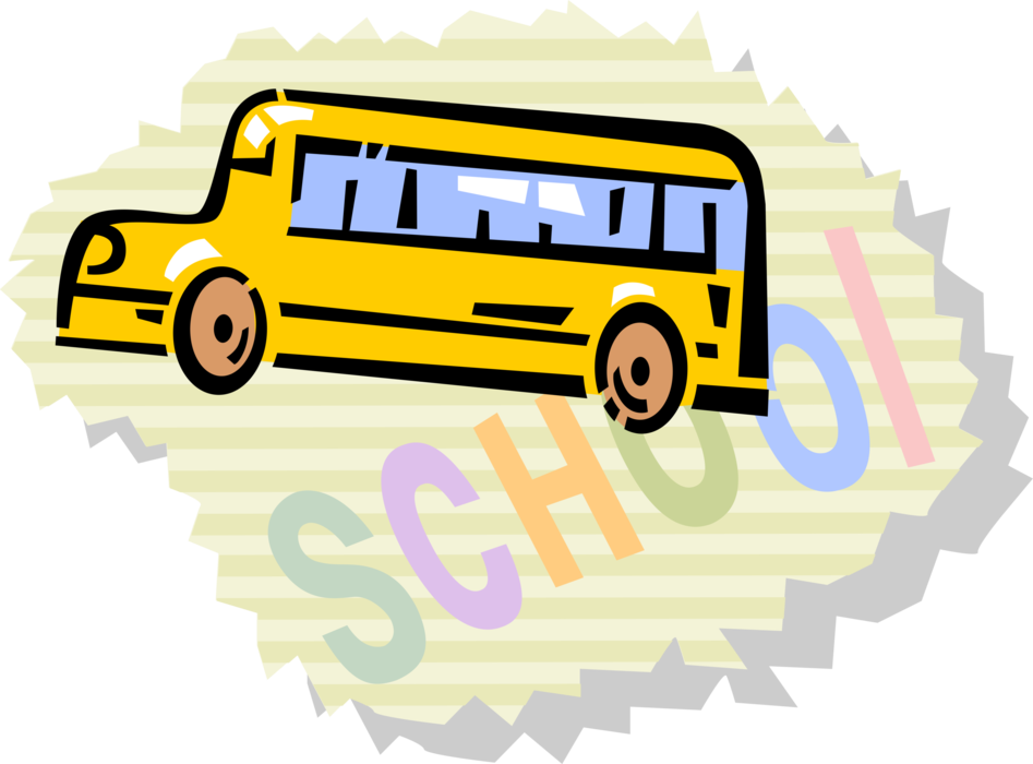Vector Illustration of Schoolbus or School Bus used for Student Transport To and From School