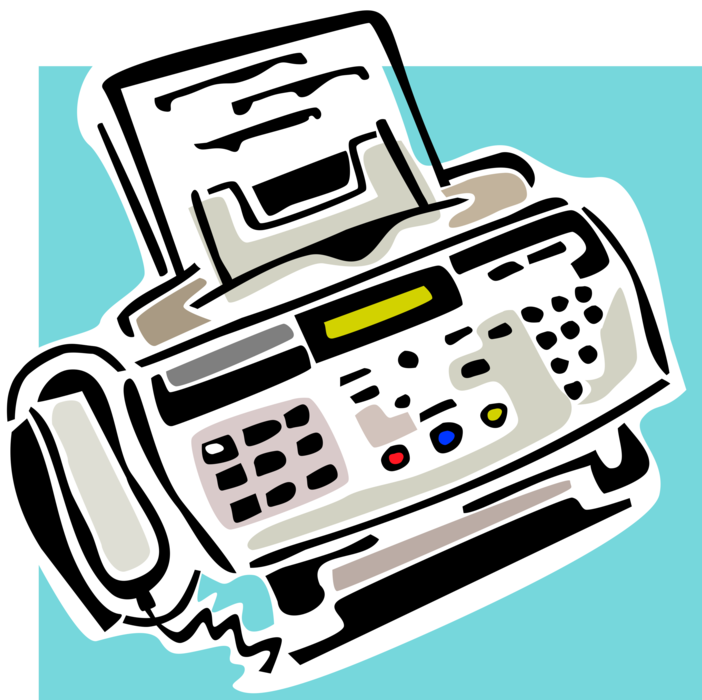 Vector Illustration of Fax Facsimile Telephonic Transmission Device