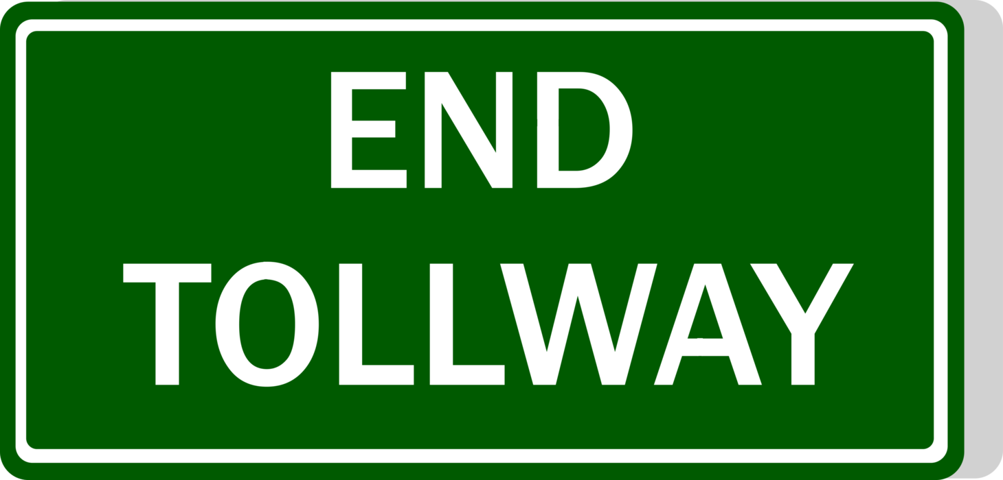 Vector Illustration of Australian Road Sign, End Toll Way