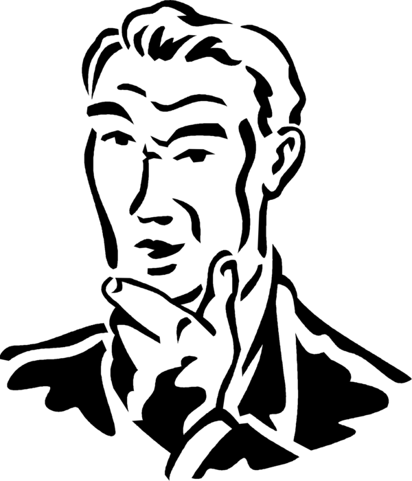 Vector Illustration of Baffled and Puzzled Businessman Deep in Thought Thinking