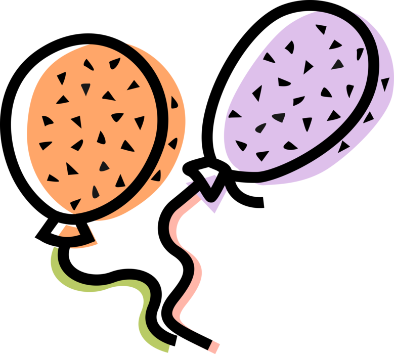 Vector Illustration of Party Balloons Help Partygoers Celebrate Special Occasion