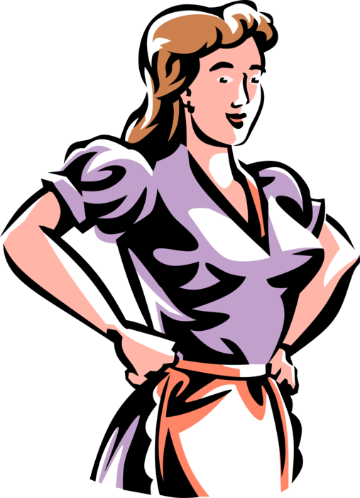 Vector Illustration of Self-Confident Woman Eager and Ready for Any Job