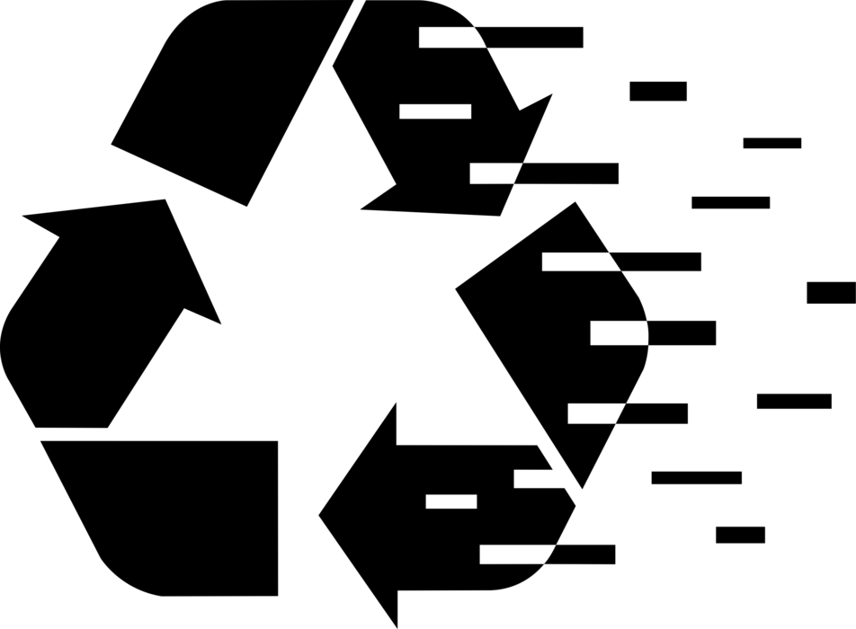 Vector Illustration of Recycling Symbol Recycle Industry Converts Waste Materials into Reusable Objects