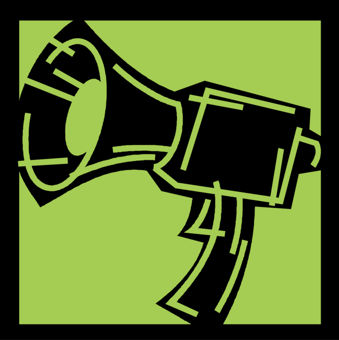 Vector Illustration of Megaphone or Bullhorn to Amplify Voice and Broadcast Message