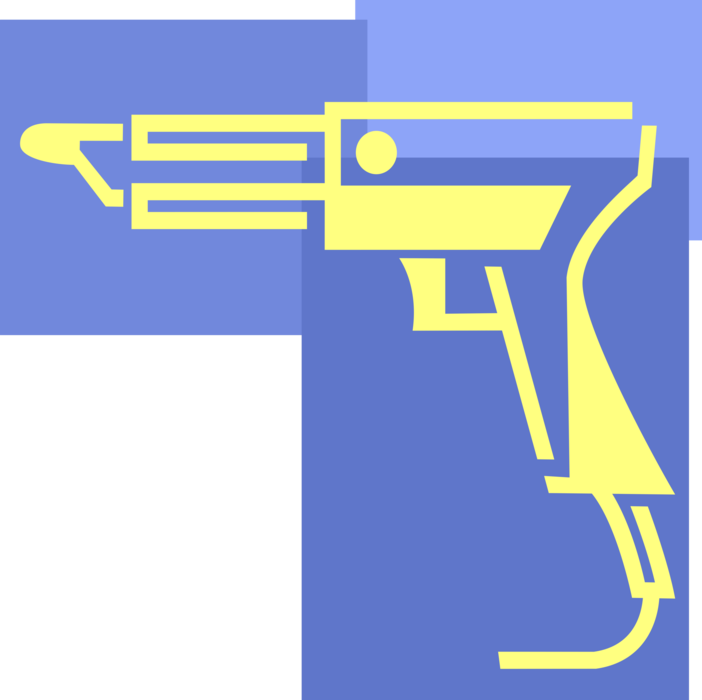 Vector Illustration of Electrically Powered Soldering Gun Solders Metal