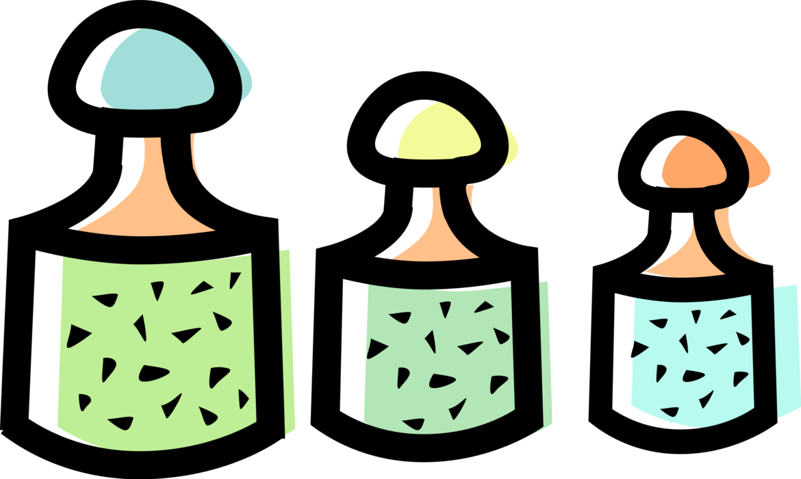 Vector Illustration of Various Sizes of Kitchen Storage Jars for Herbs and Spices