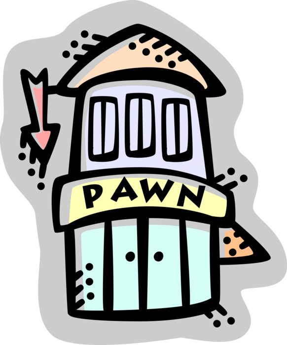 Vector Illustration of Pawnbroker Pawnshop or Pawn Shop Offers Secured Loans for Personal Property Collateral