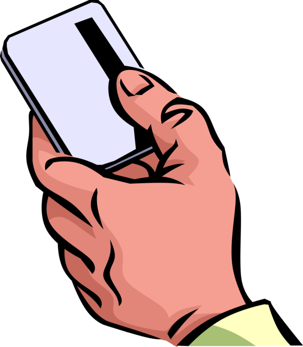 Vector Illustration of Hand Offers Credit Cards Issued to Users as Method of Payment Cards Instead of Cash