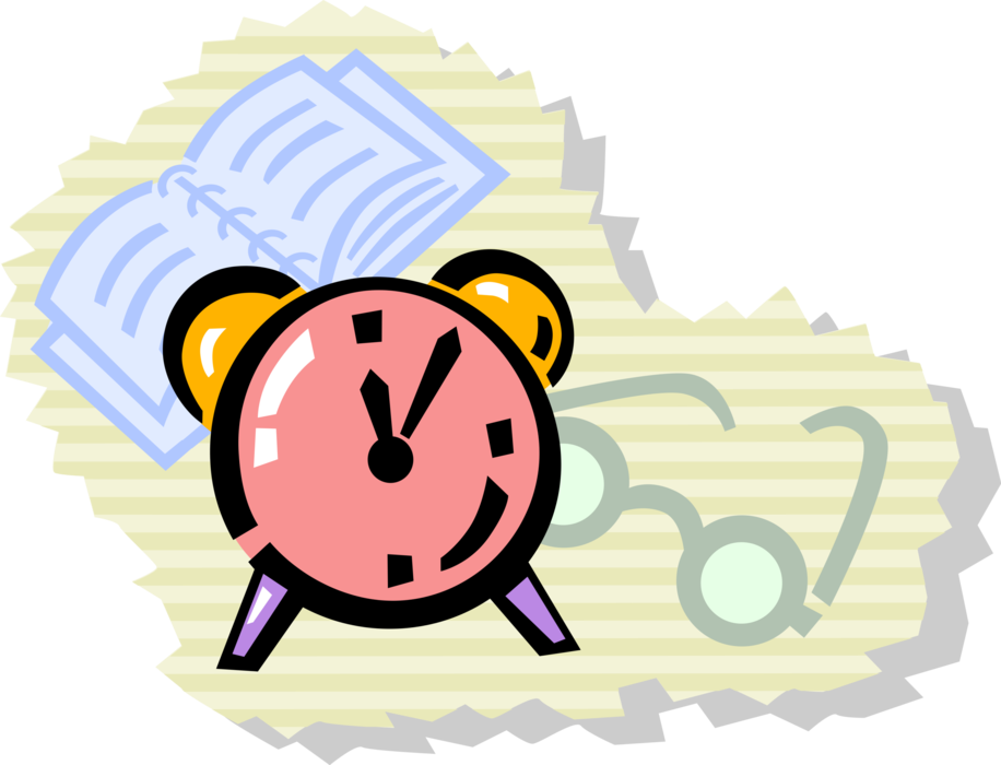 Vector Illustration of Alarm Clock Ringing Its Morning Wake-Up Call