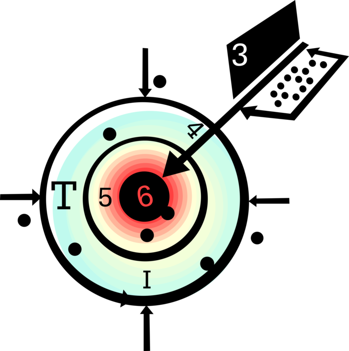 Vector Illustration of Target Bullseye or Bull's-Eye used for Pistol, Rifle, Gun, Darts, Archery, Crossbow