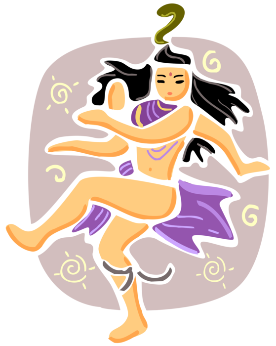 Vector Illustration of India Hinduism Shiva Deity God Dancing as Hindu Nataraja Cosmic Ecstatic Dancer