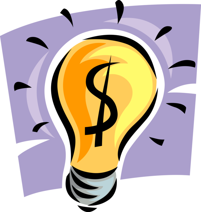 Vector Illustration of Electric Light Bulb with Dollar Money Symbol Represents Financial Innovation