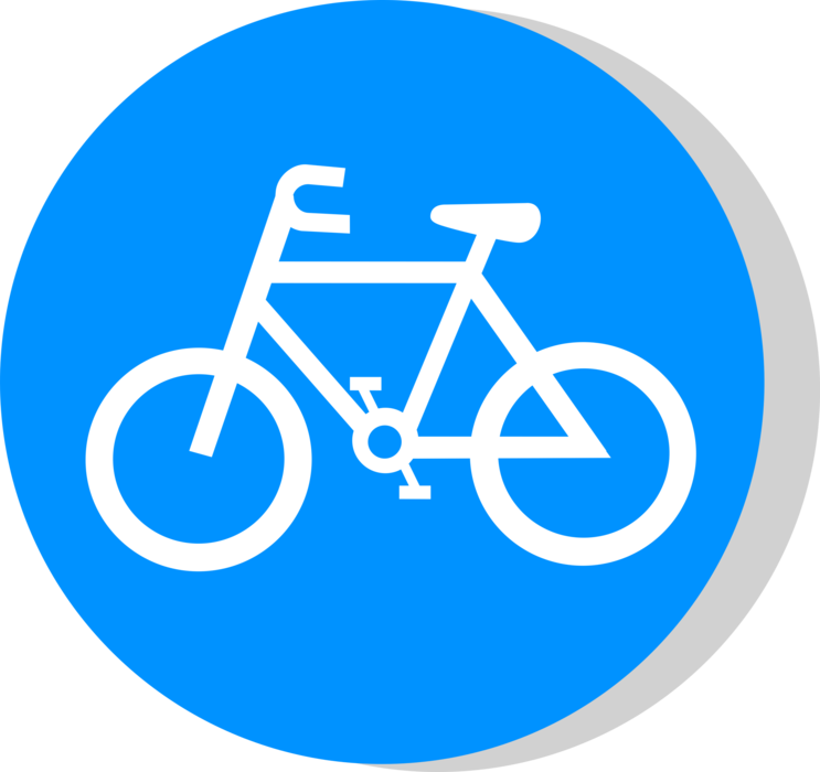 Vector Illustration of European Union EU Traffic Highway Road Sign, Compulsory Cycle Path