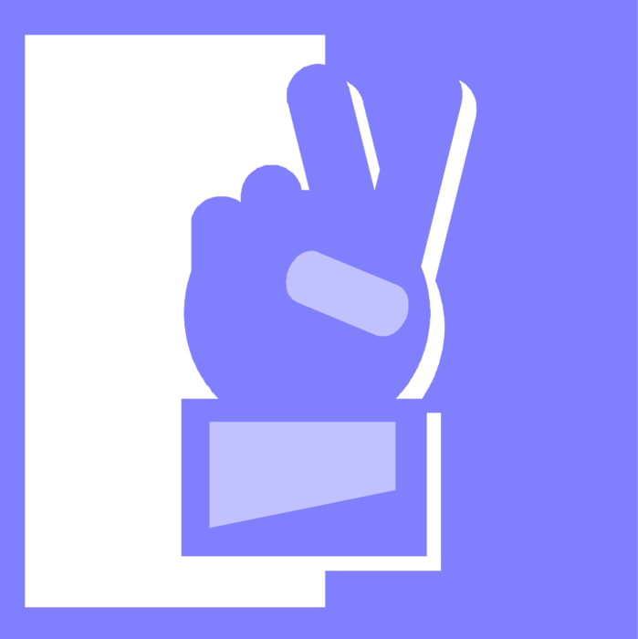 Vector Illustration of Human Hand Displays Peace Sign Gesture