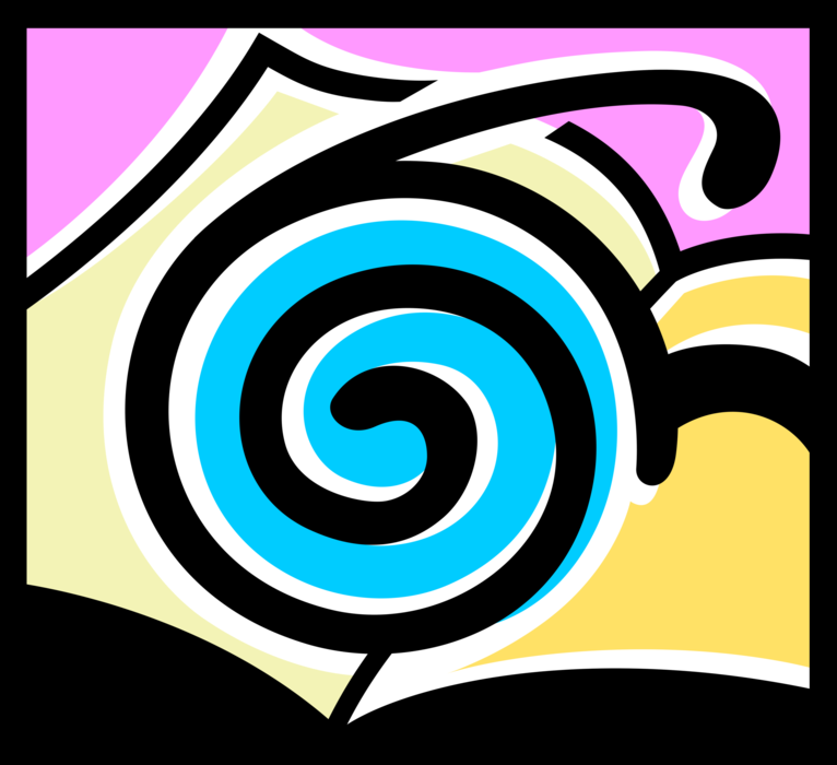 Vector Illustration of Spiral Sacred Symbol of Evolving Life Journey with Library Book of Literature