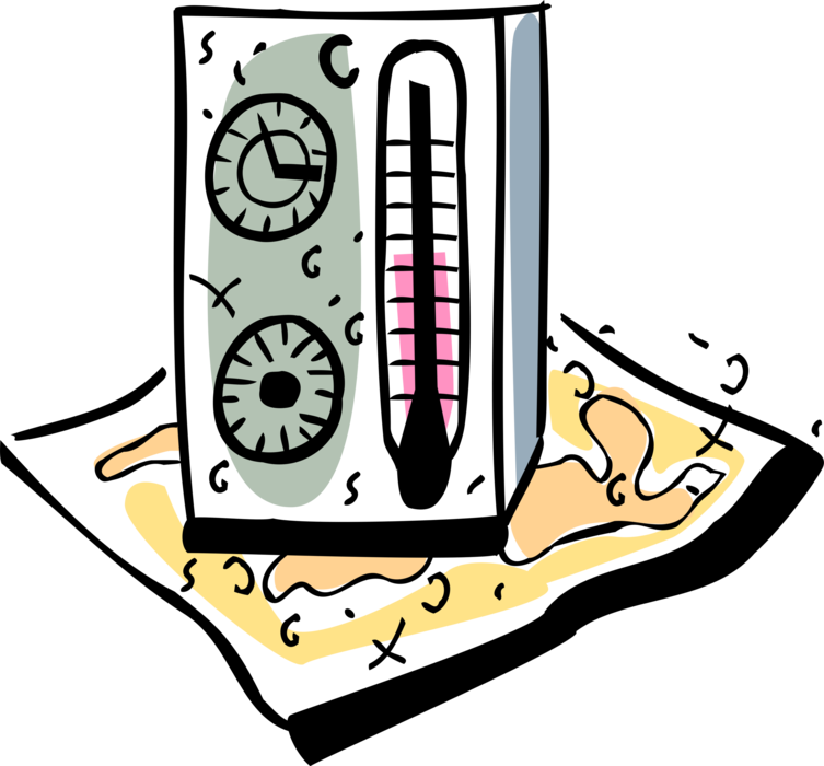 Vector Illustration of Thermometer for Measuring Air Temperature Gradient