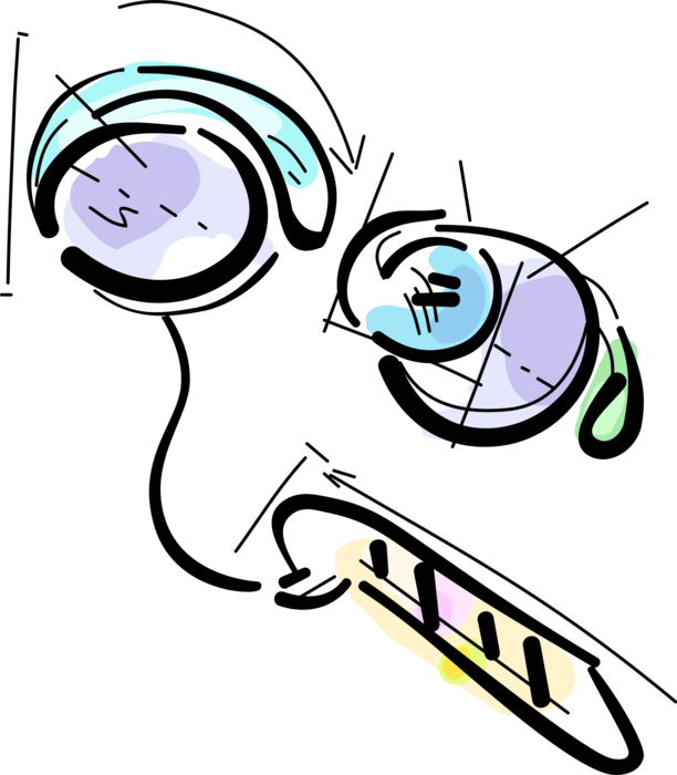 Vector Illustration of Listening Device Headphones Earspeakers or Earphones