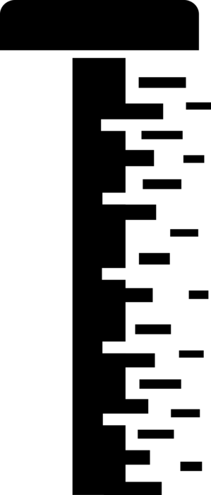 Vector Illustration of T-Square Technical Drawing Instrument used by Draftsmen on Drafting Table