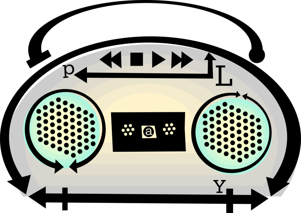 Vector Illustration of Audio Entertainment Stereo Mini System