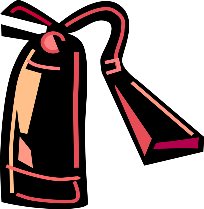 Vector Illustration of Handheld Cylindrical Fire Extinguisher used to Extinguish or Control Small Fires