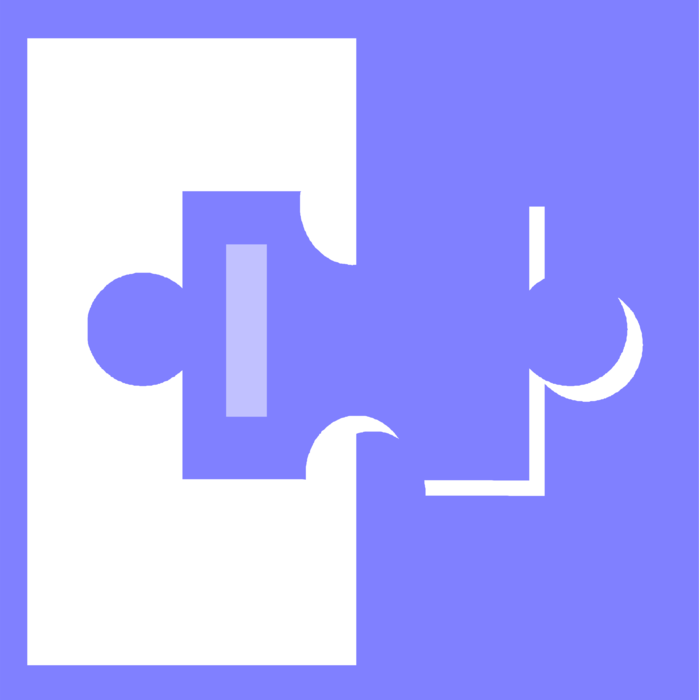 Vector Illustration of Jigsaw Puzzle Piece Tests Ingenuity or Knowledge