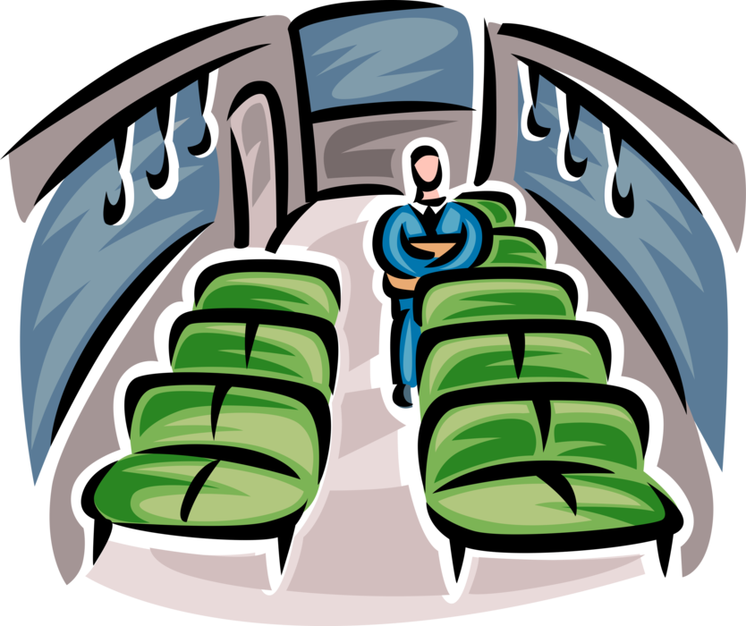 Vector Illustration of Businessman Commuter Passenger Rides Subway Car to Office Work