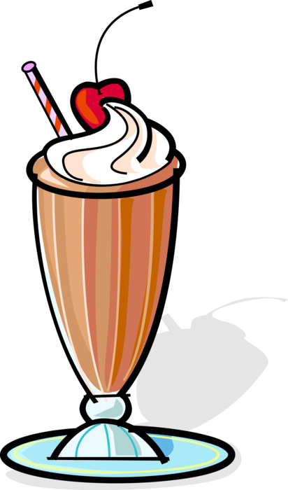Vector Illustration of Milkshake Sweet Cold Beverage made from Milk, Ice Cream and Sweetened Flavorings