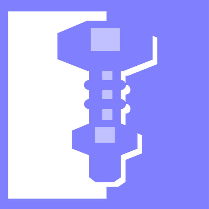 Vector Illustration of Nut and Bolt Threaded Fastener Related to Screws