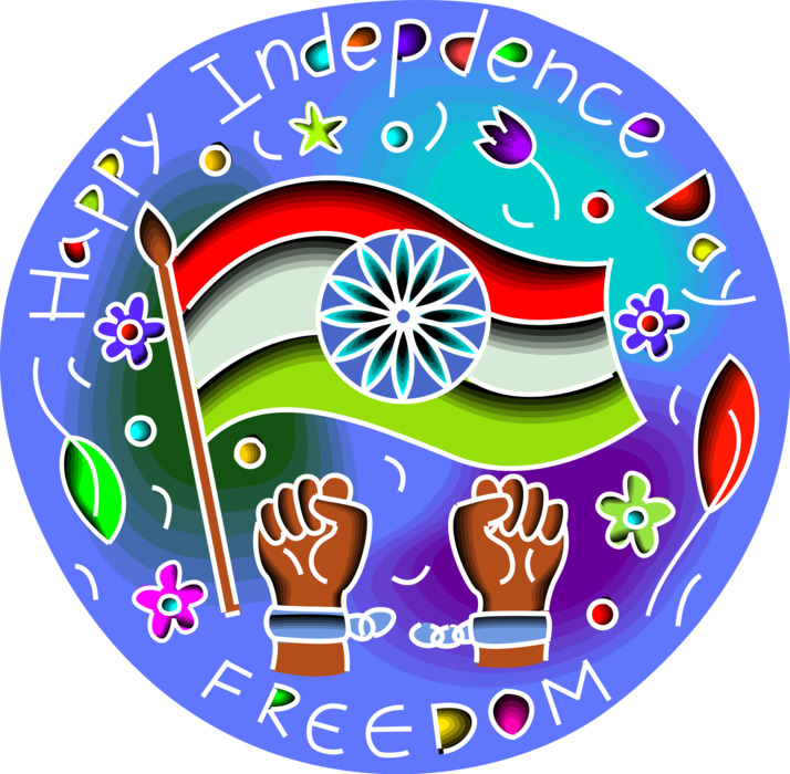 Vector Illustration of Independence Day National Holiday in India Commemorates Independence from British Empire