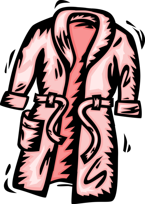 Vector Illustration of Bathrobe Dressing Gown, Morning Gown or Housecoat Robe