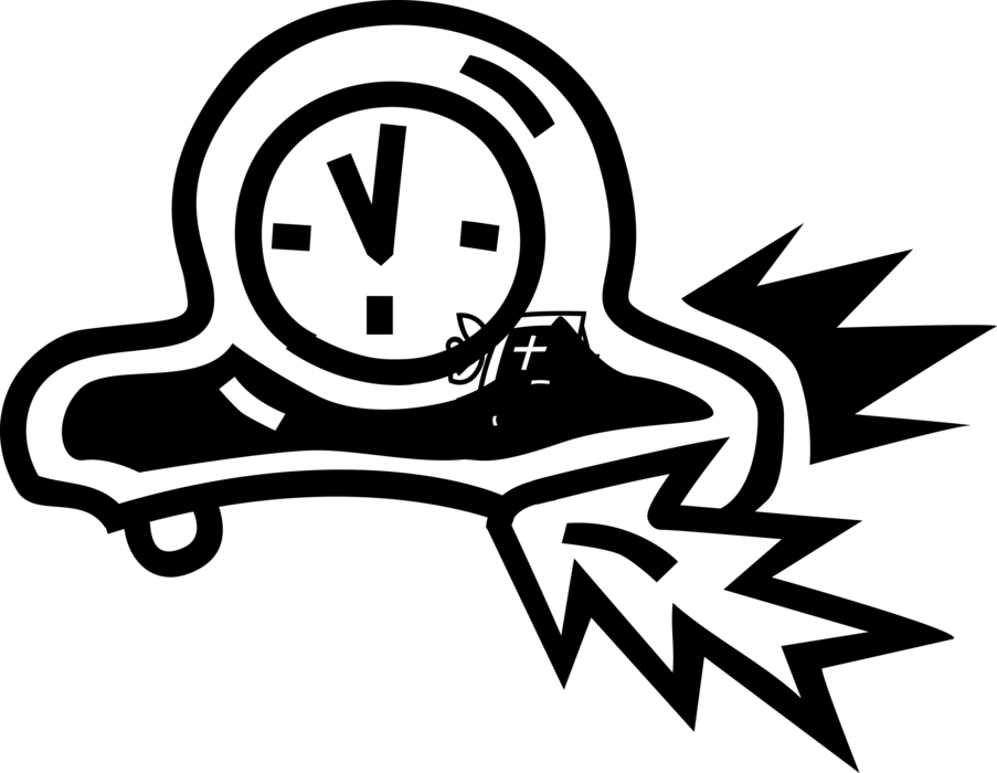 Vector Illustration of Mantle Clock Indicates, Keeps and Co-ordinates Time