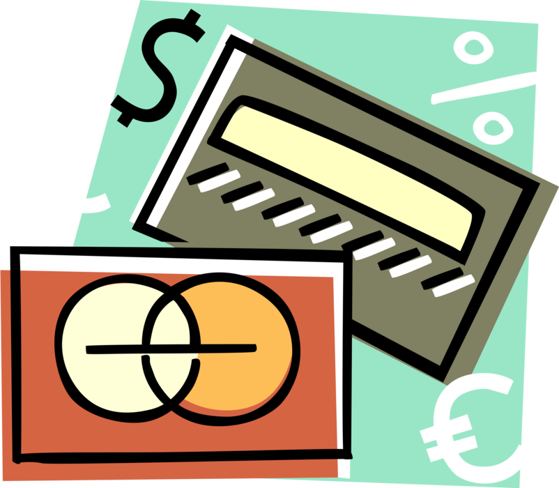 Vector Illustration of Credit Cards Issued to Users as Method of Payment Cards Instead of Cash