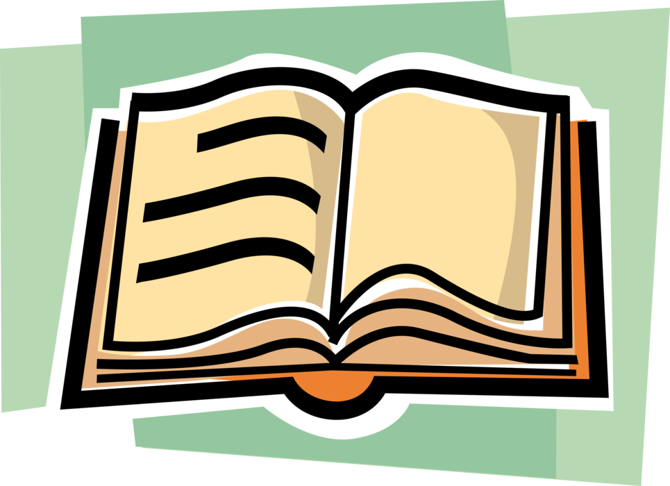 Vector Illustration of Open Book Textbook or Schoolbook