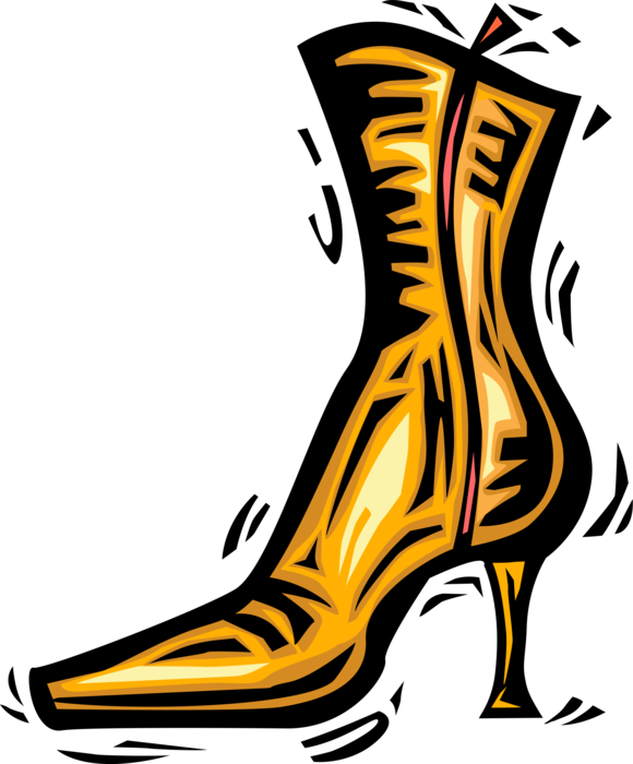Vector Illustration of Ladies Boot Footwear