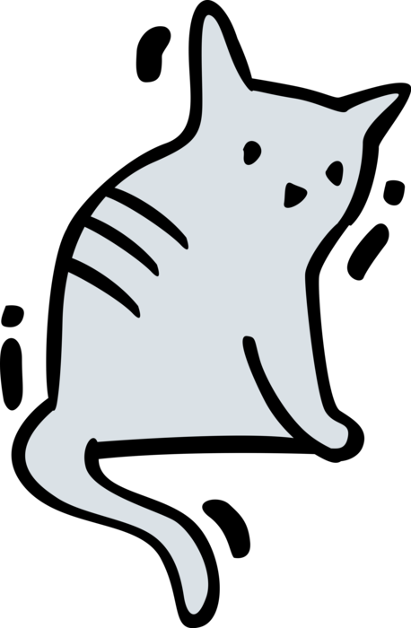 Vector Illustration of Domestic Housecat Family Pet Kitten Cat